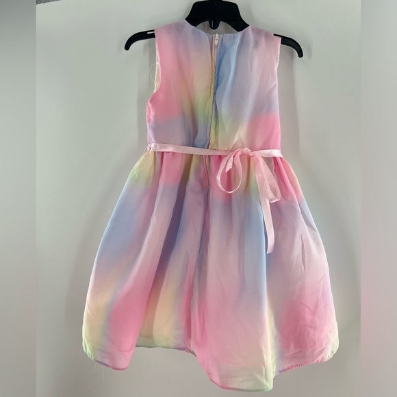 PURPLE ROSE TIE DYE RAIN BOW LINED DRESS 4T NEW WITH TAG - Picture 2 of 6